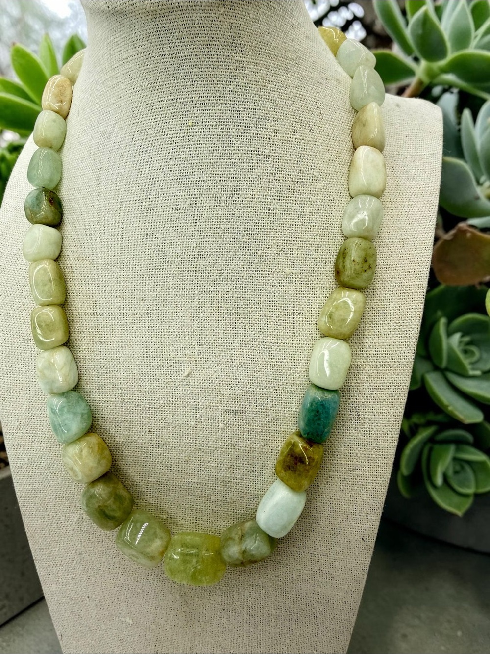 Jay King DTR Aquamarine Nugget Necklace Sterling 18-20” Blue Green Chunky Stones - Picture 5 of 17